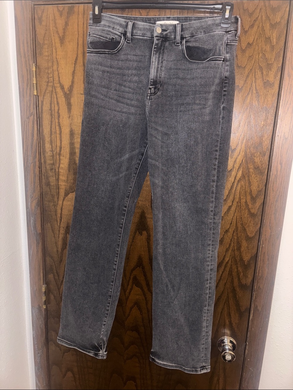 Willow & Root The Rise Up High-Rise Black Gray Straight-Leg Jeans Size 32